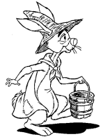 A coloring page of winnie the pooh - rabbit